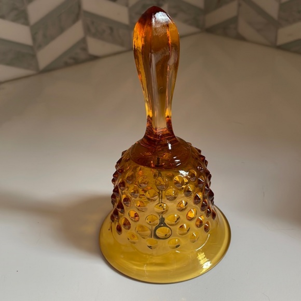 Vintage Depression Glass Amber Hobnail‎ Bell